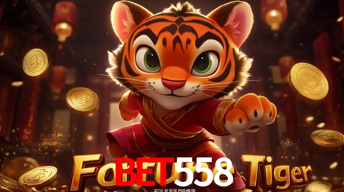 O carismático mascote do jogo de slot Fortune Tiger, um tigre fofo em pose de artes marciais, pronto para trazer sorte e multiplicadores de ganhos no cassino online BET558.